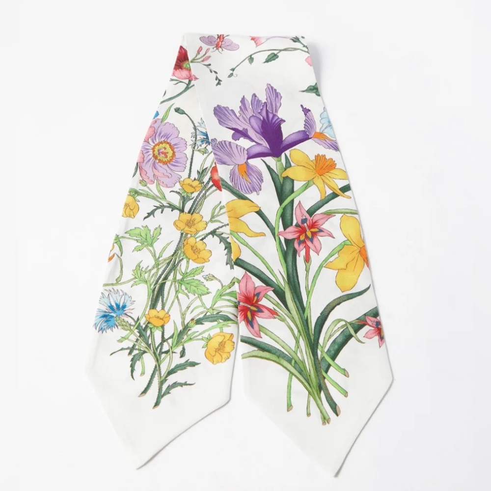 GUCCI floral print silk scarf